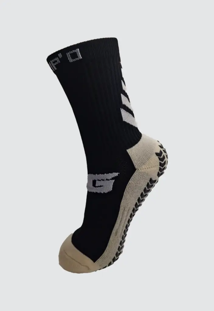 BLACK BLOCKED OUT BLACK GRIP SOCKS