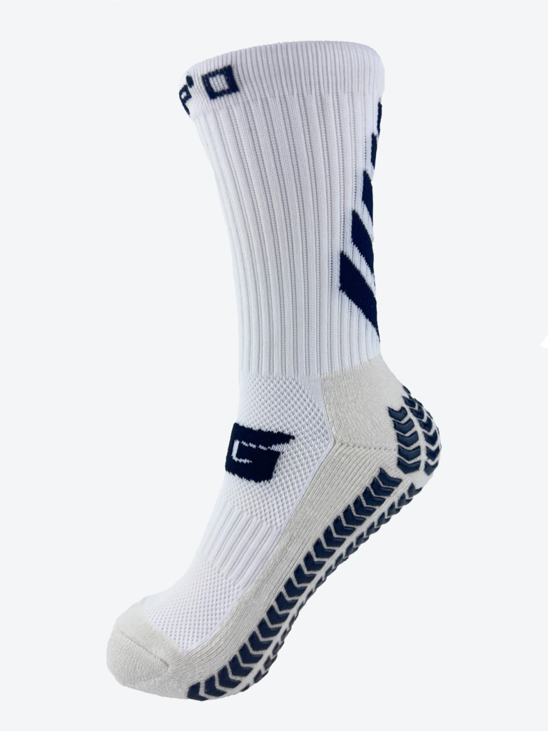 WHITE BLOCKED OUT GRIP SOCKS