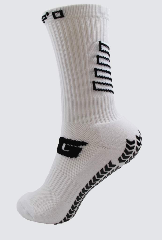 SLIMLINE WHITE GRIP SOCKS