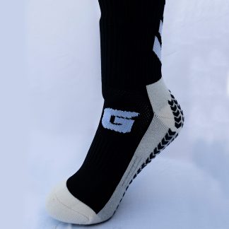 BLACK BLOCKED OUT BLACK GRIP SOCKS